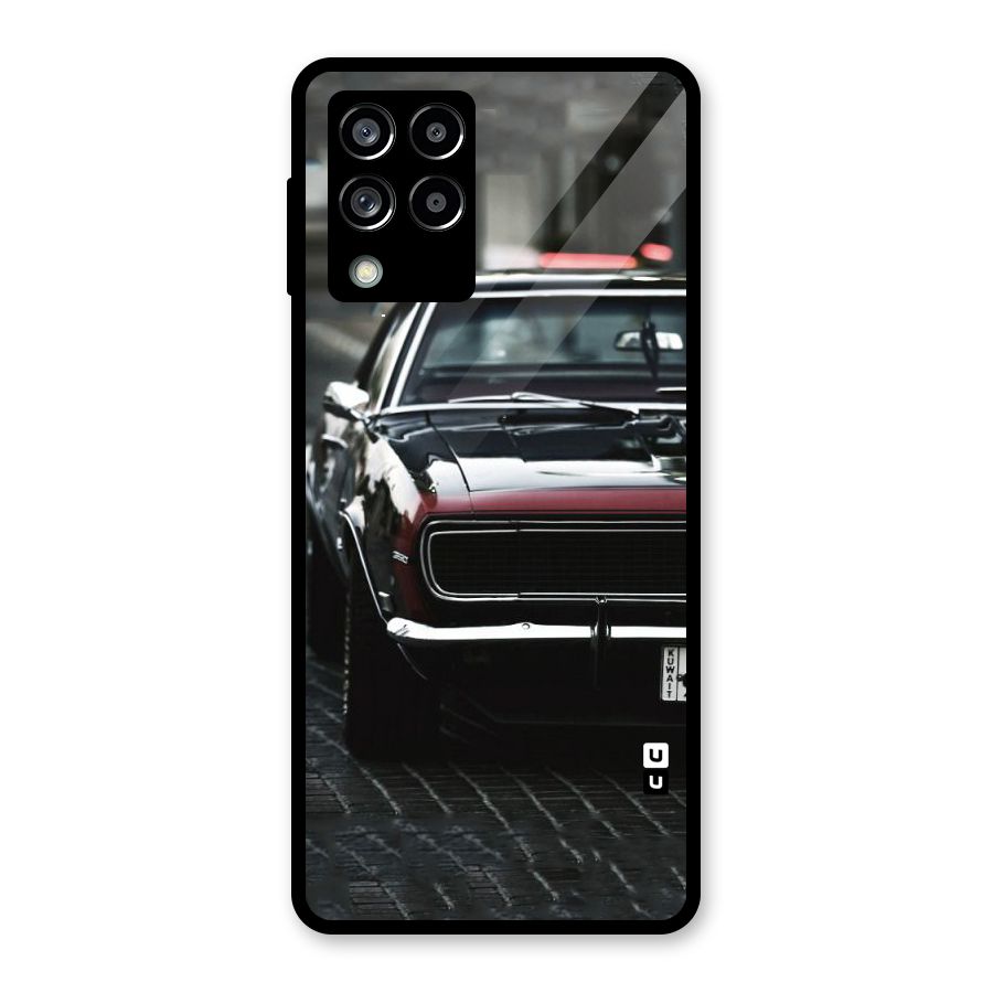 Class Vintage Car Glass Back Case for Galaxy M53 5G