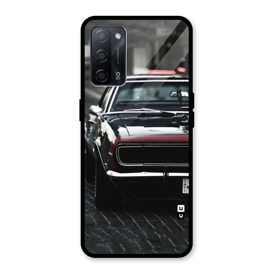 Class Vintage Car Glass Back Case for Oppo A53s 5G
