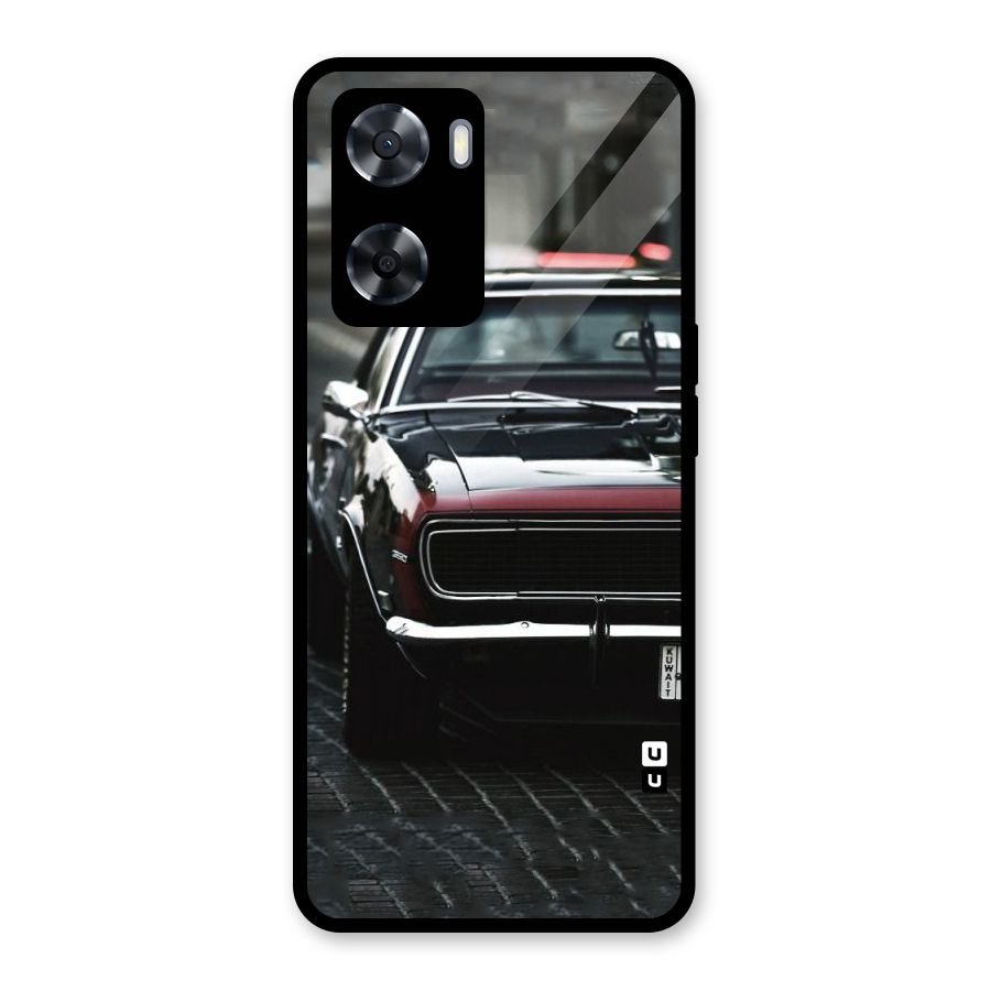 Class Vintage Car Glass Back Case for Oppo A57 2022