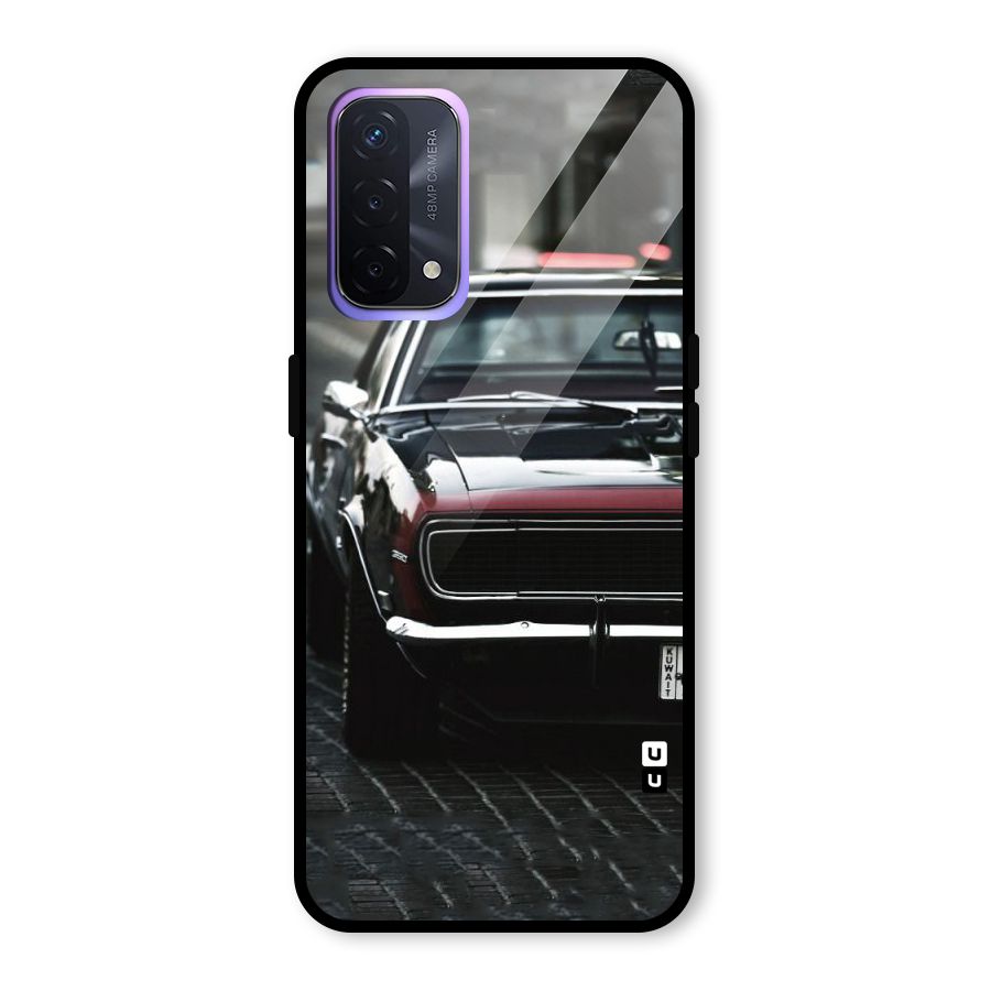 Class Vintage Car Glass Back Case for Oppo A74 5G