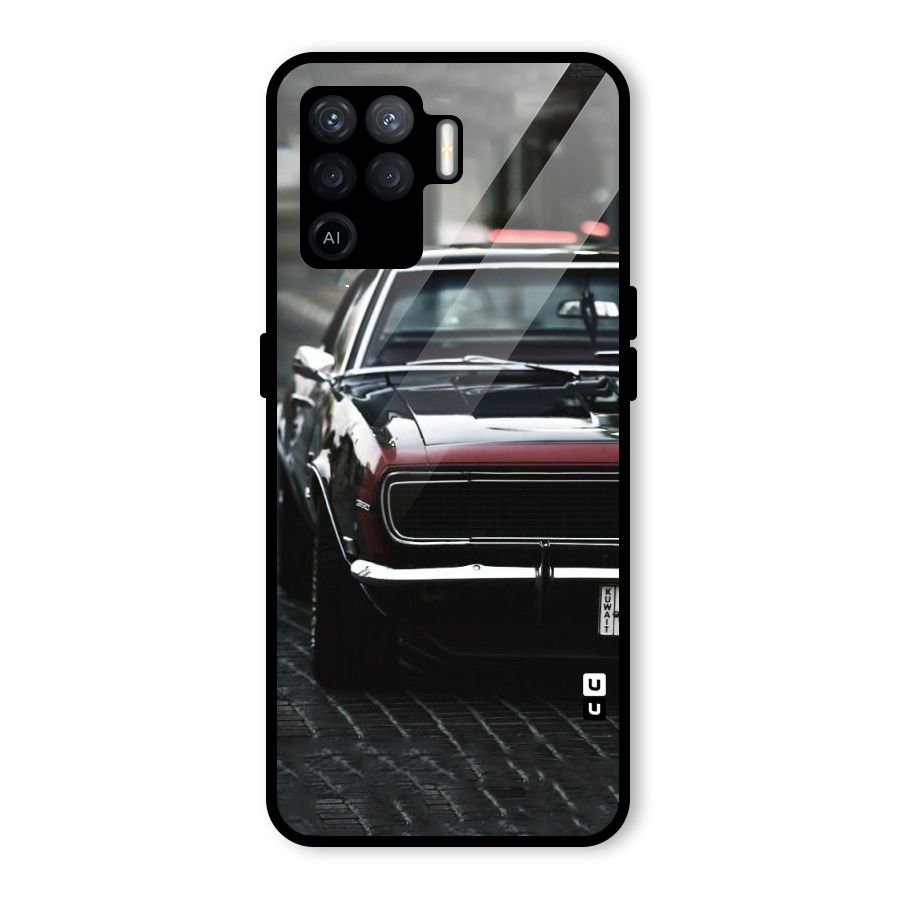 Class Vintage Car Glass Back Case for Oppo F19 Pro
