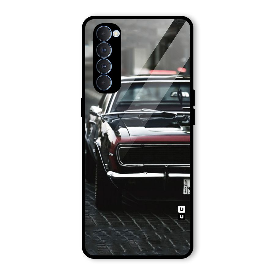 Class Vintage Car Glass Back Case for Oppo Reno4 Pro