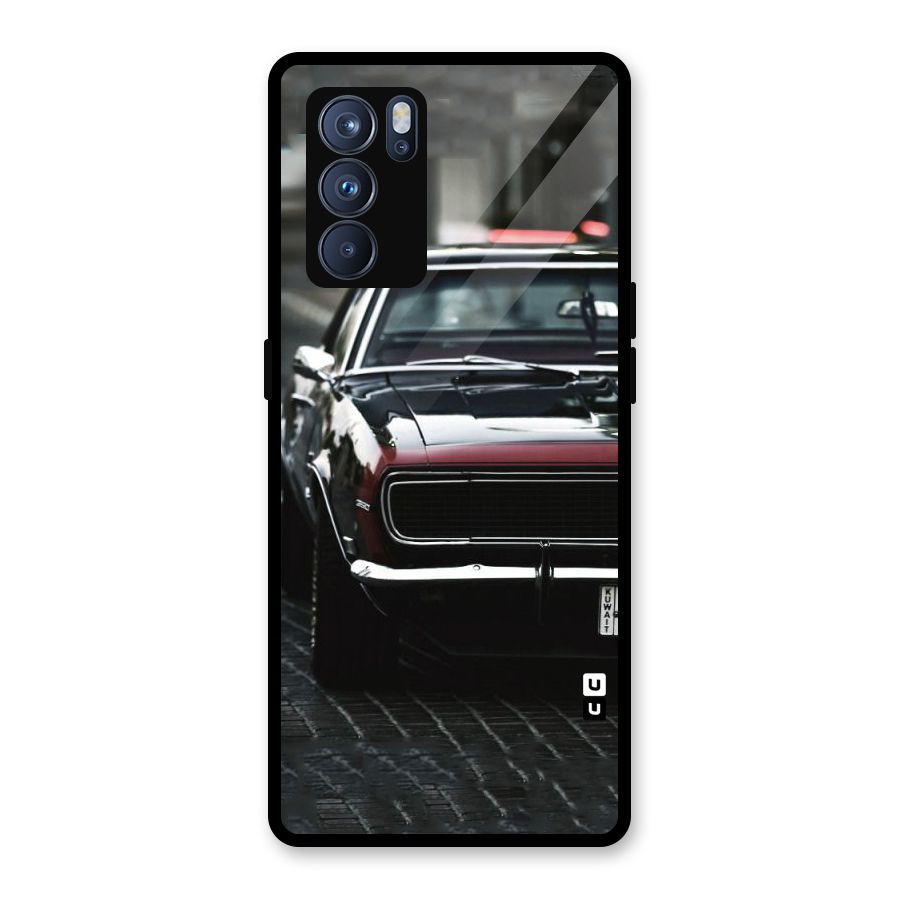 Class Vintage Car Glass Back Case for Oppo Reno6 Pro 5G