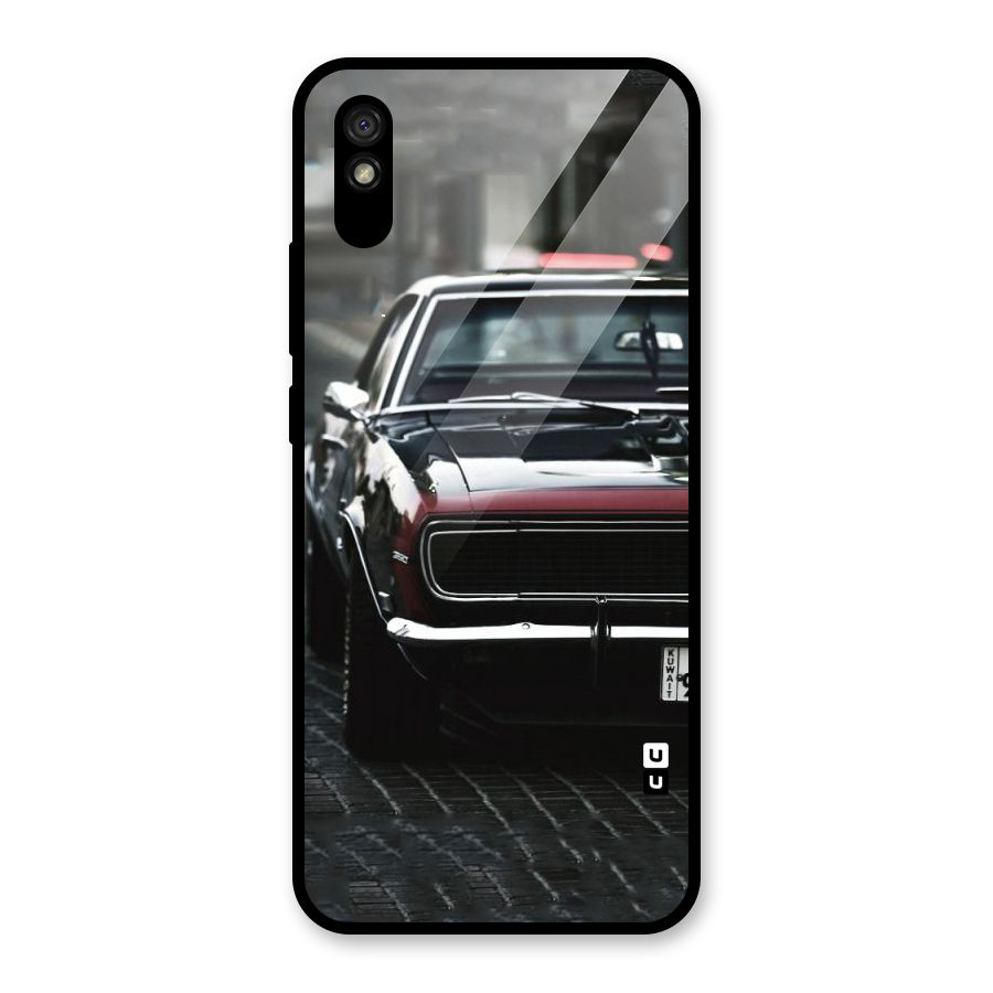 Class Vintage Car Glass Back Case for Redmi 9i