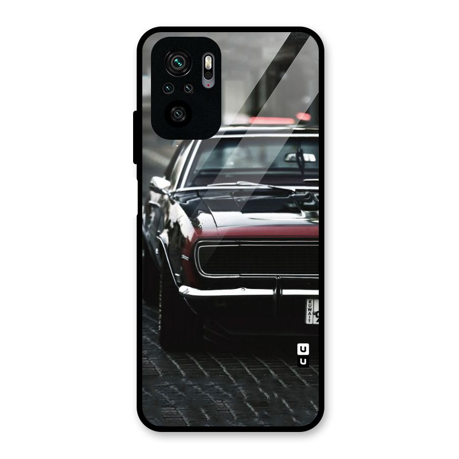 Class Vintage Car Glass Back Case for Redmi Note 10
