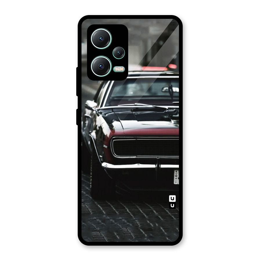 Class Vintage Car Glass Back Case for Redmi Note 12 5G