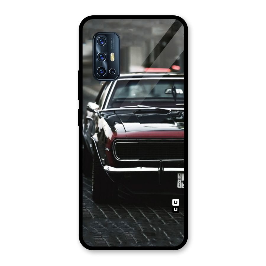 Class Vintage Car Glass Back Case for Vivo V17