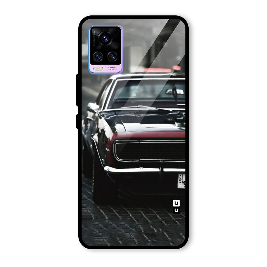 Class Vintage Car Glass Back Case for Vivo V20 Pro