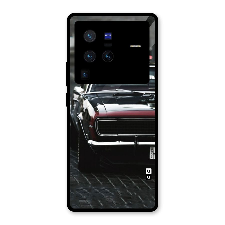 Class Vintage Car Glass Back Case for Vivo X80 Pro