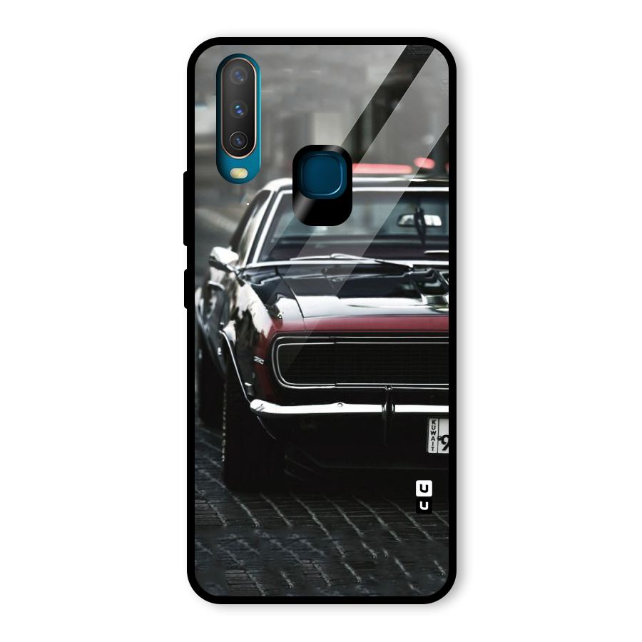 Class Vintage Car Glass Back Case for Vivo Y15