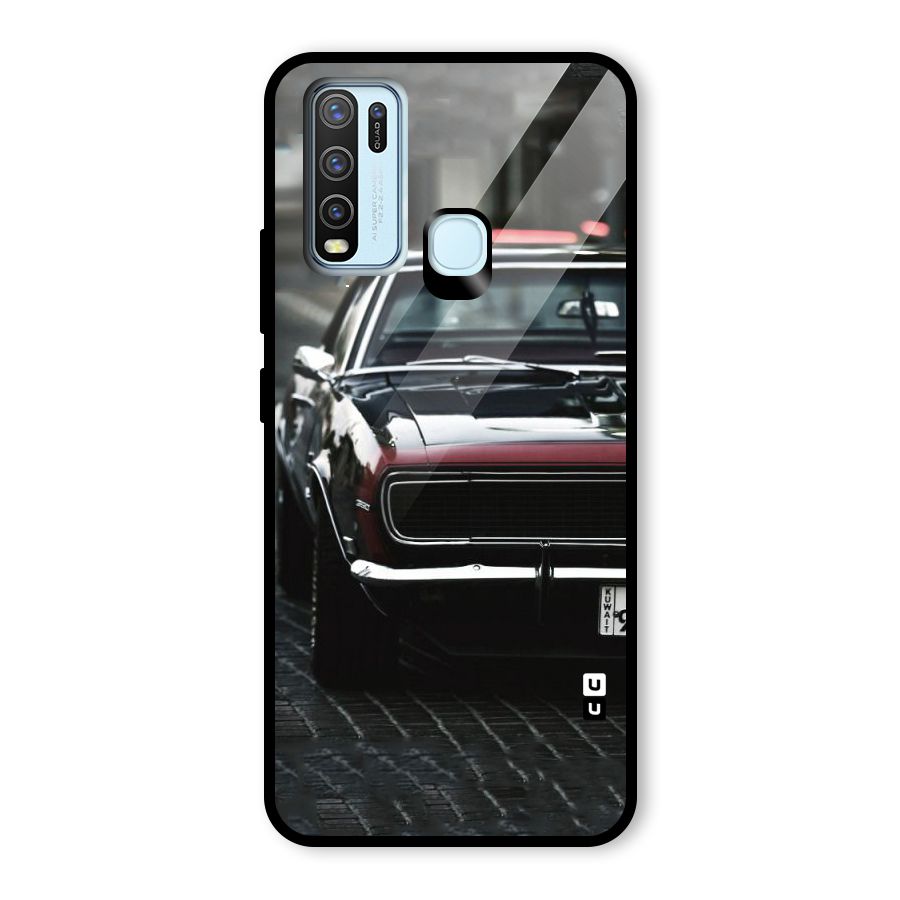 Class Vintage Car Glass Back Case for Vivo Y50