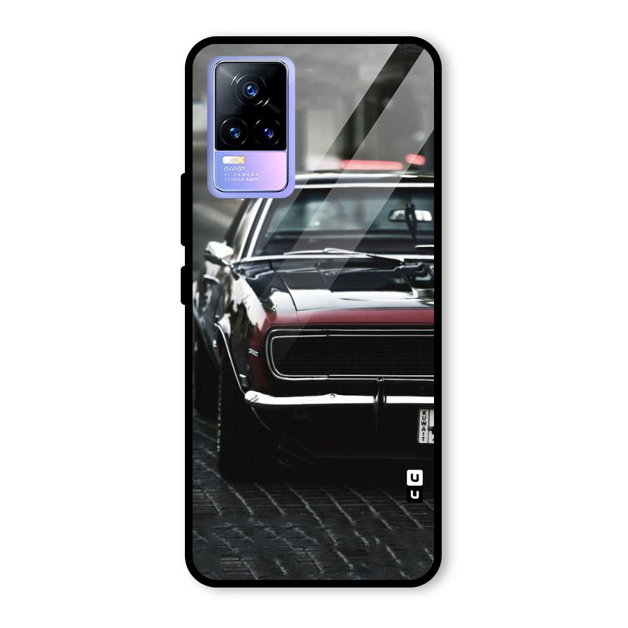 Class Vintage Car Glass Back Case for Vivo Y73