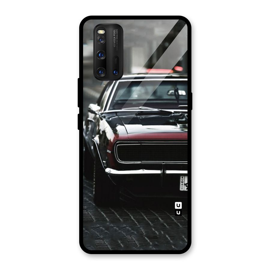 Class Vintage Car Glass Back Case for Vivo iQOO 3
