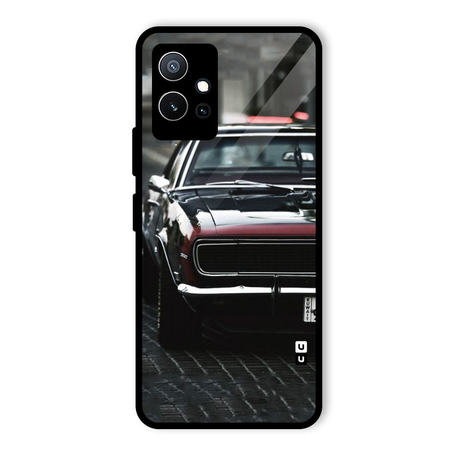 Class Vintage Car Glass Back Case for Vivo iQOO Z6