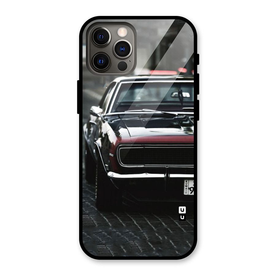 Class Vintage Car Glass Back Case for iPhone 12 Pro