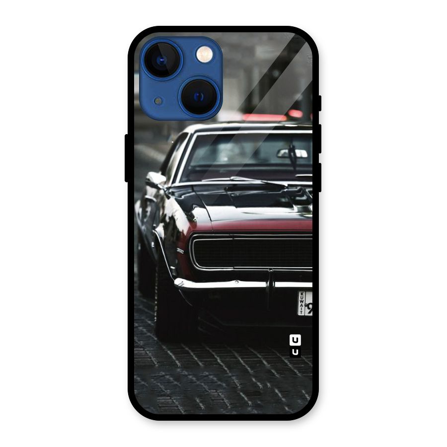 Class Vintage Car Glass Back Case for iPhone 13 Mini