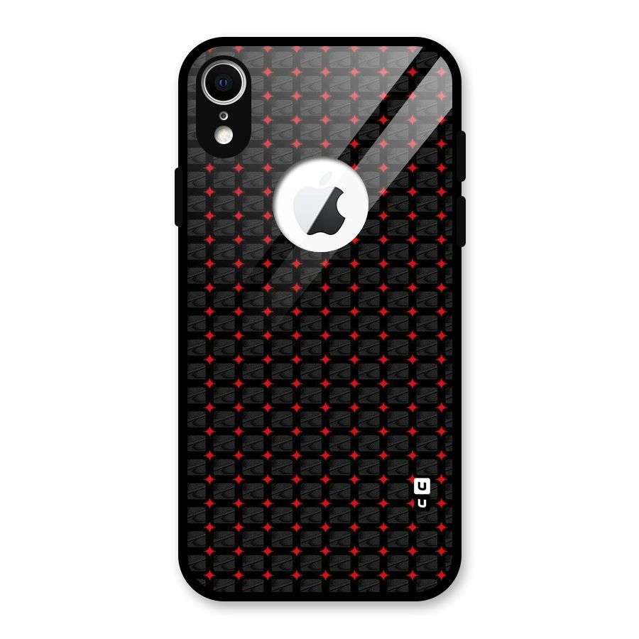 Class With Polka Glass Back Case for iPhone XR Logo Cut