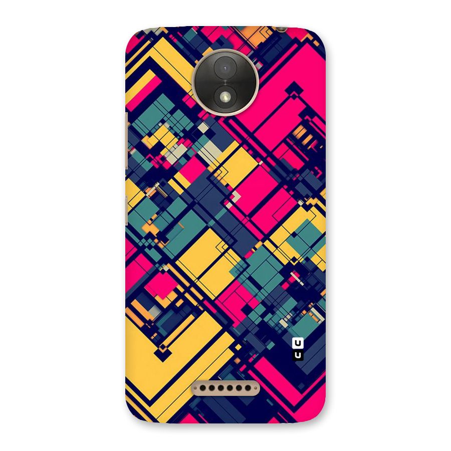 Classic Abstract Coloured Back Case for Moto C Plus