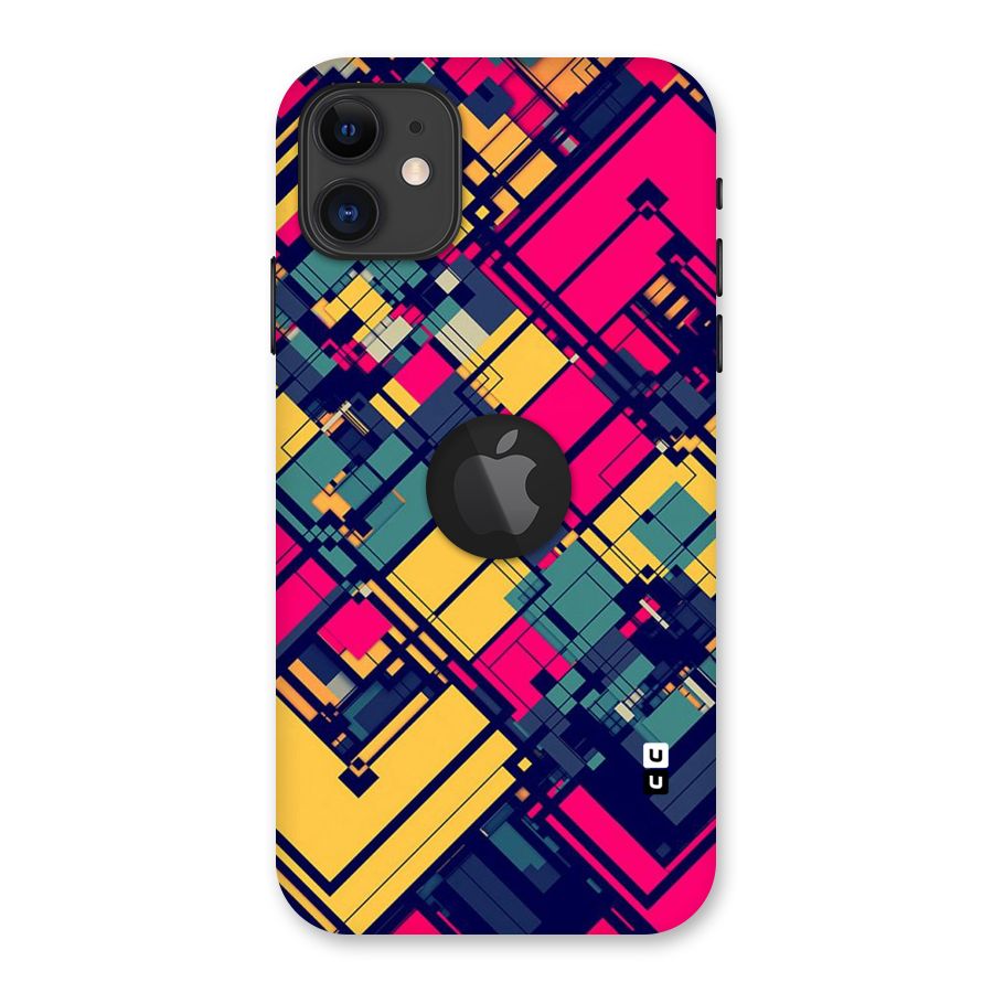 Classic Abstract Coloured Back Case for iPhone 11 Logo Cut
