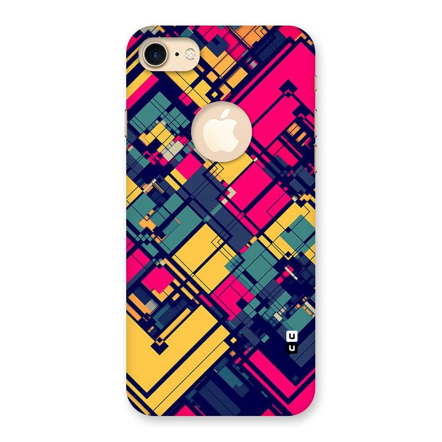 Classic Abstract Coloured Back Case for iPhone 7 Logo Cut