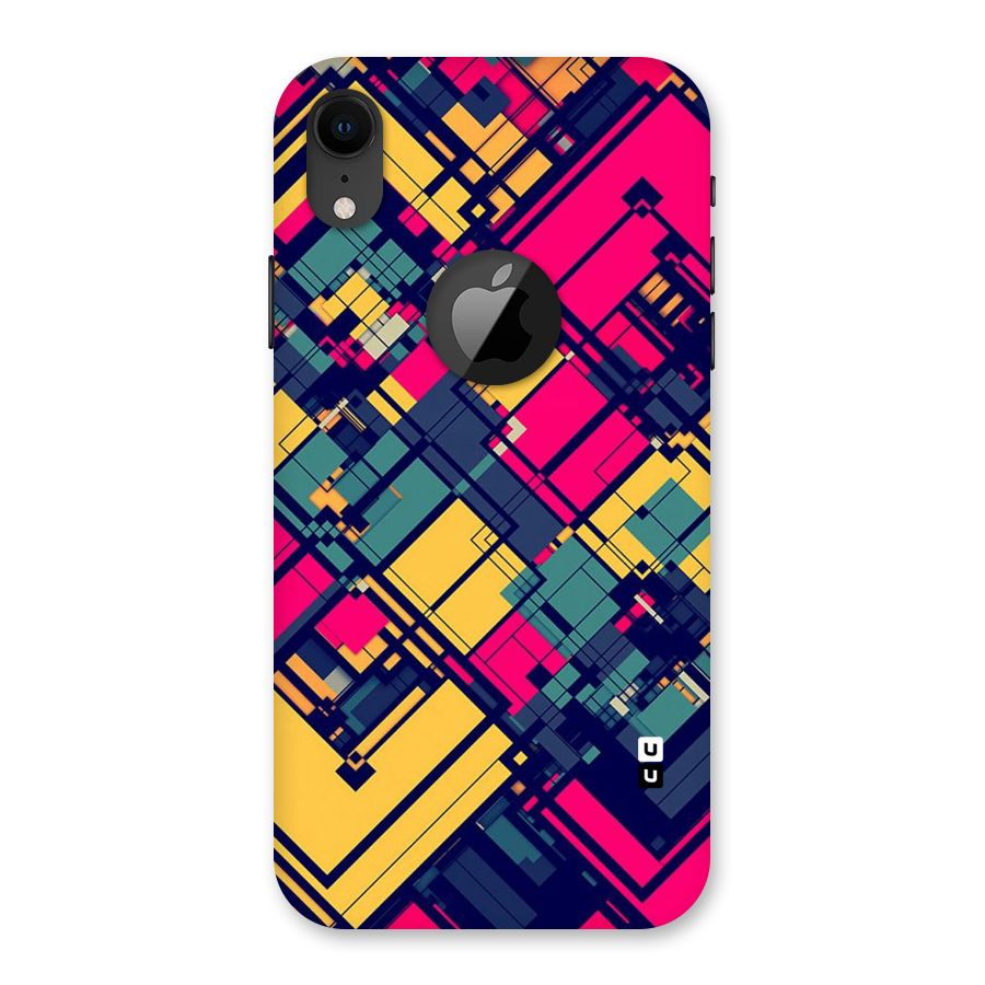 Classic Abstract Coloured Back Case for iPhone XR Logo Cut