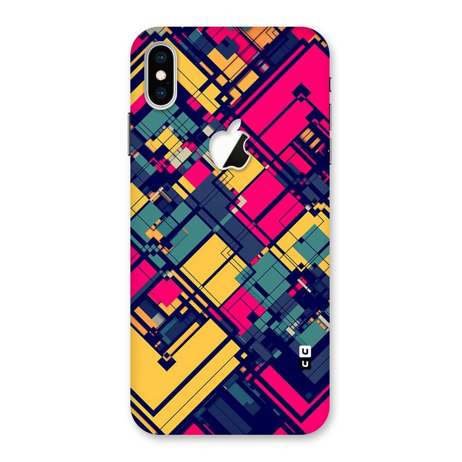 Classic Abstract Coloured Back Case for iPhone XS Max Apple Cut