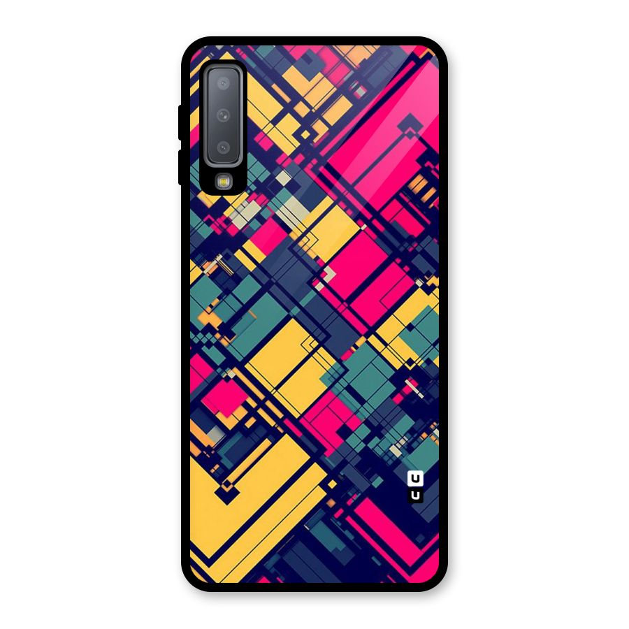 Classic Abstract Coloured Glass Back Case for Galaxy A7 (2018)