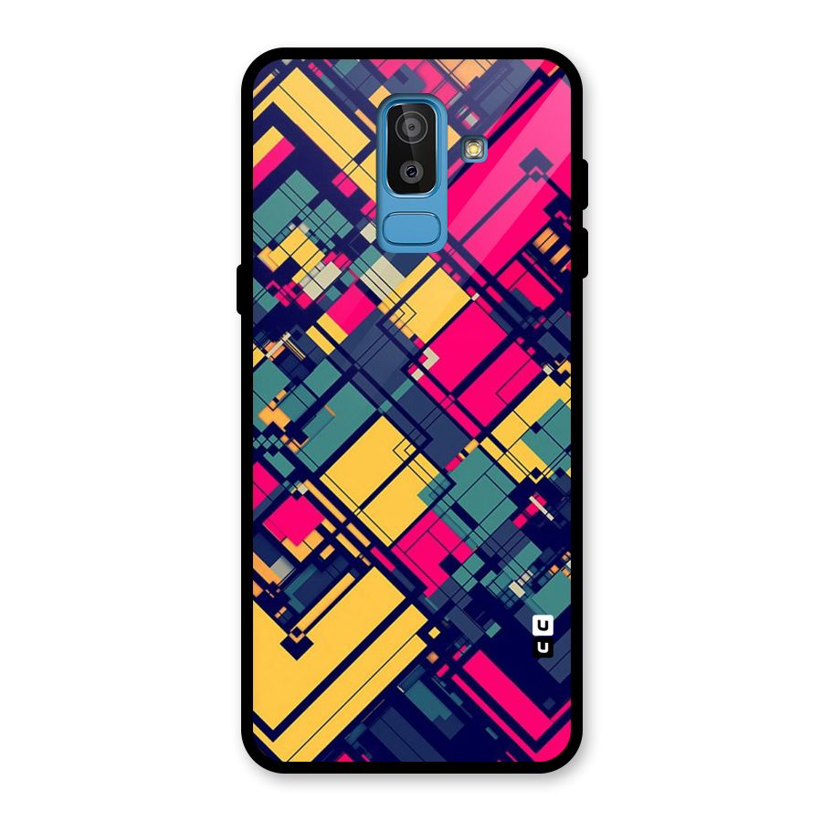 Classic Abstract Coloured Glass Back Case for Galaxy J8