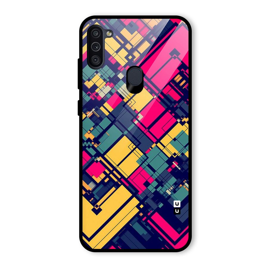 Classic Abstract Coloured Glass Back Case for Galaxy M11