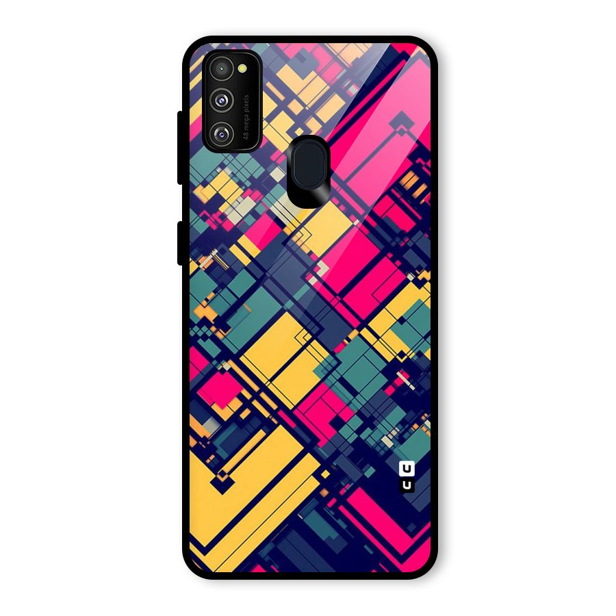 Classic Abstract Coloured Glass Back Case for Galaxy M30s
