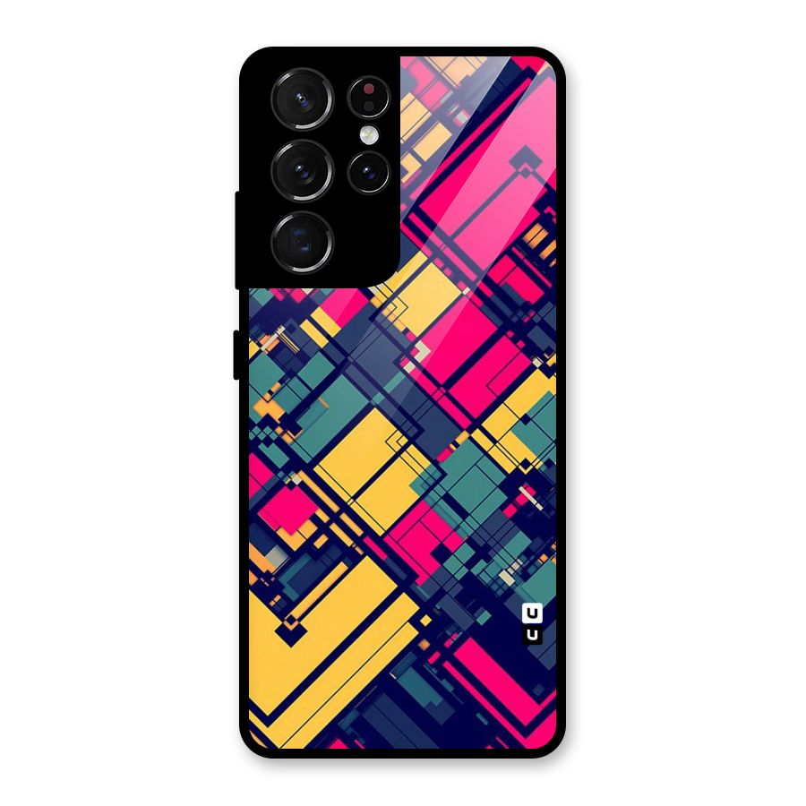 Classic Abstract Coloured Glass Back Case for Galaxy S21 Ultra 5G