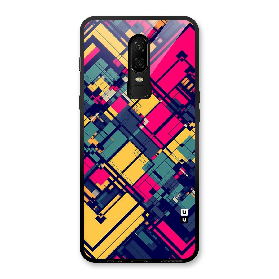 Classic Abstract Coloured Glass Back Case for OnePlus 6