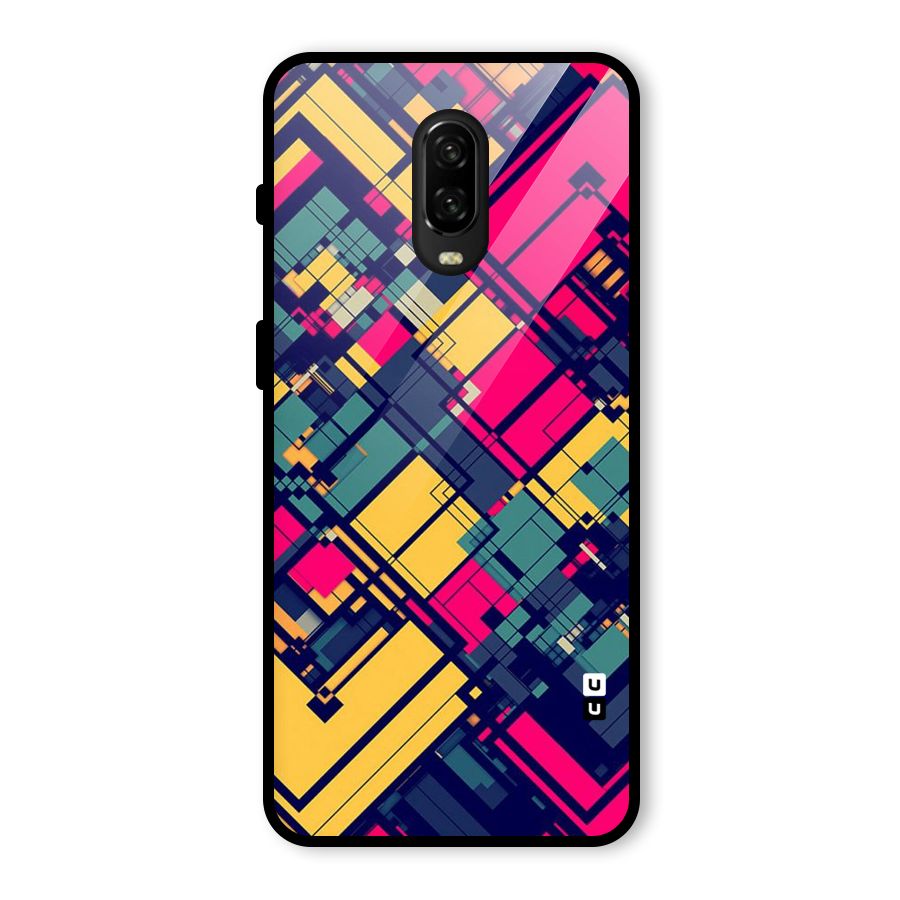 Classic Abstract Coloured Glass Back Case for OnePlus 6T
