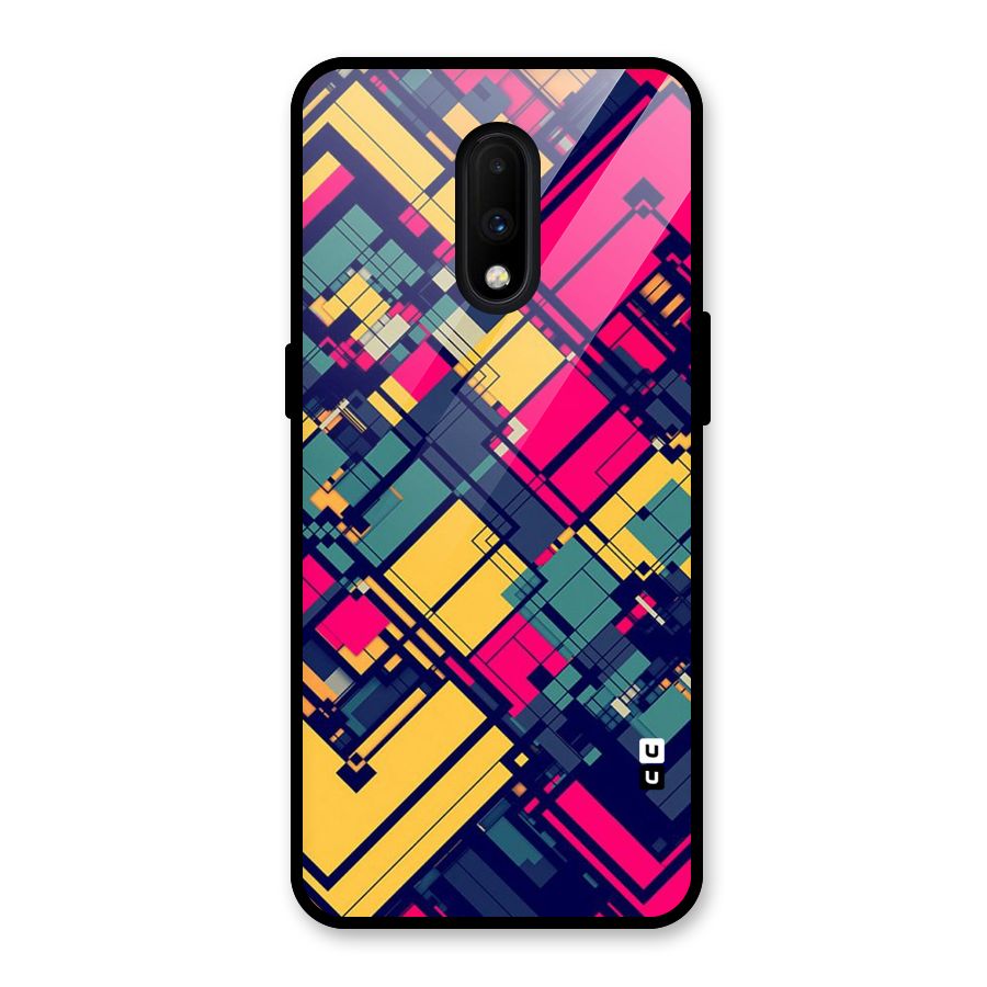 Classic Abstract Coloured Glass Back Case for OnePlus 7