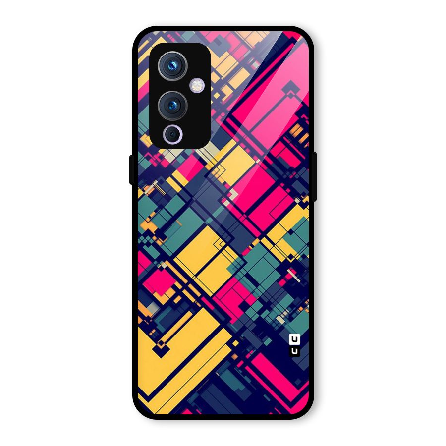 Classic Abstract Coloured Glass Back Case for OnePlus 9