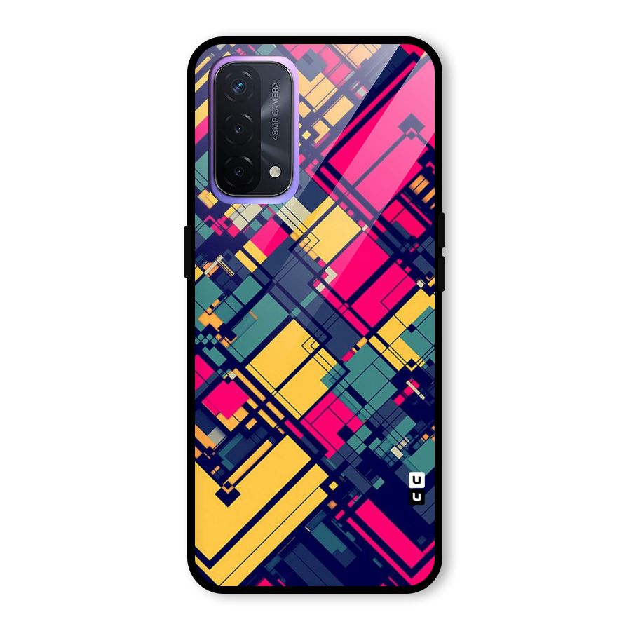 Classic Abstract Coloured Glass Back Case for Oppo A74 5G