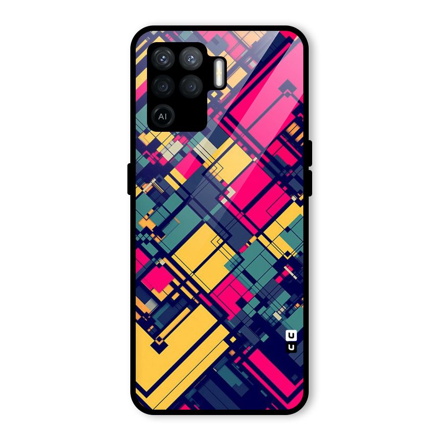 Classic Abstract Coloured Glass Back Case for Oppo F19 Pro