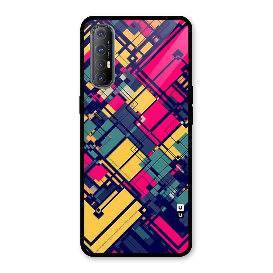 Classic Abstract Coloured Glass Back Case for Oppo Reno3 Pro