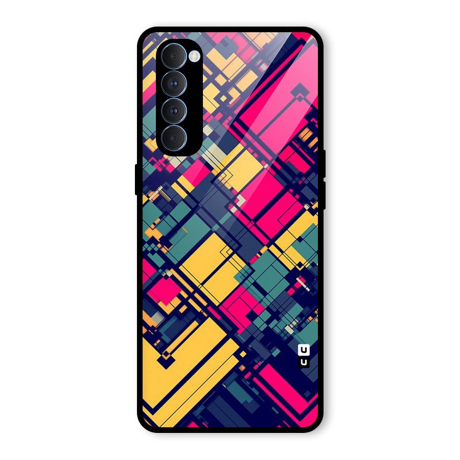 Classic Abstract Coloured Glass Back Case for Oppo Reno4 Pro