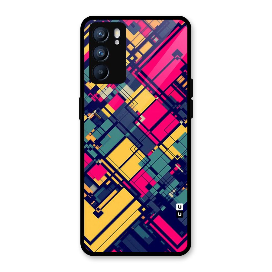 Classic Abstract Coloured Glass Back Case for Oppo Reno6 5G