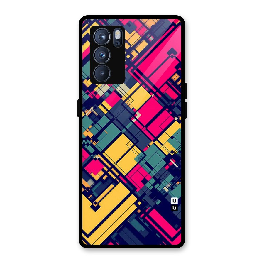 Classic Abstract Coloured Glass Back Case for Oppo Reno6 Pro 5G