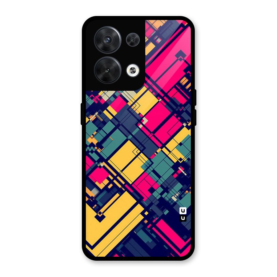 Classic Abstract Coloured Glass Back Case for Oppo Reno8 5G