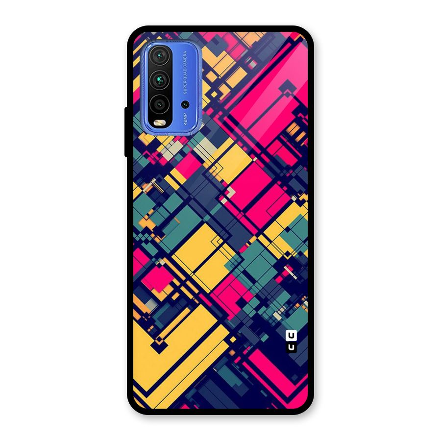 Classic Abstract Coloured Glass Back Case for Redmi 9 Power