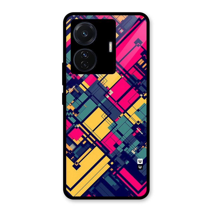Classic Abstract Coloured Glass Back Case for Vivo T1 Pro