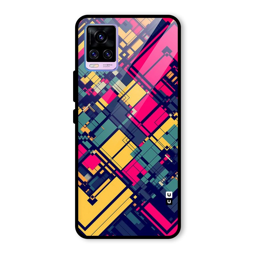 Classic Abstract Coloured Glass Back Case for Vivo V20 Pro