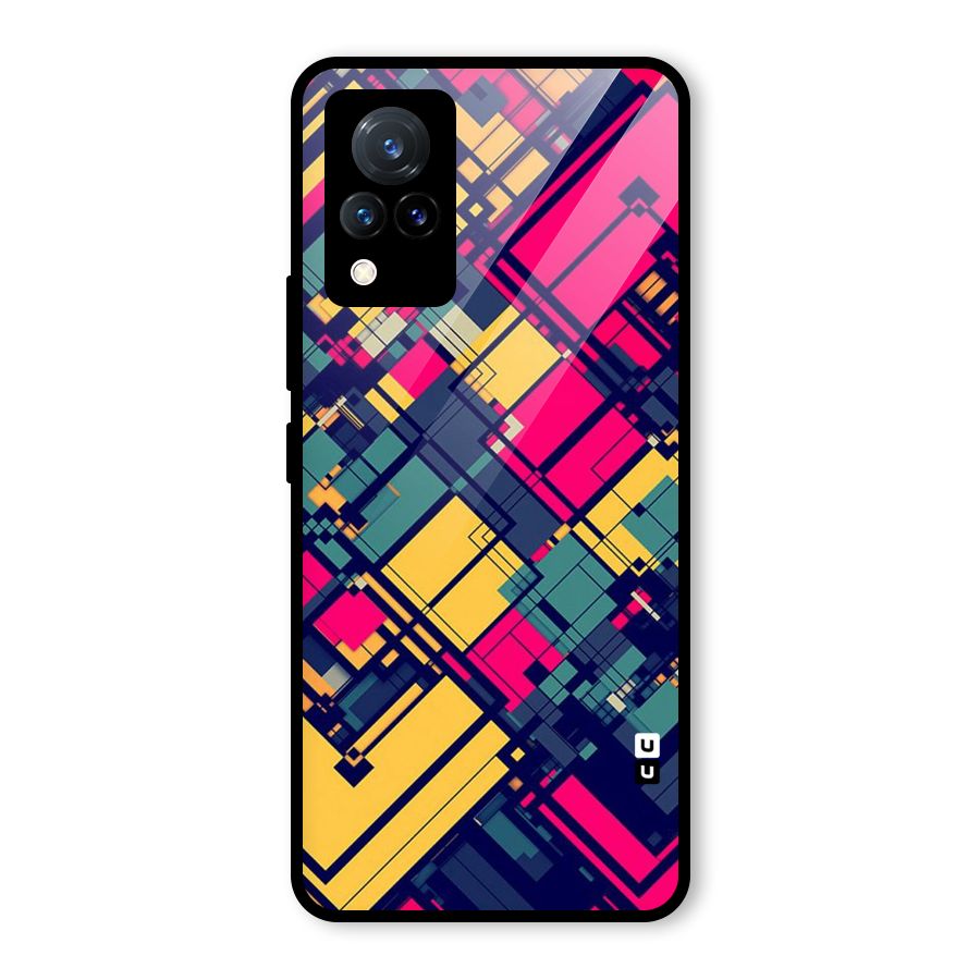 Classic Abstract Coloured Glass Back Case for Vivo V21 5G