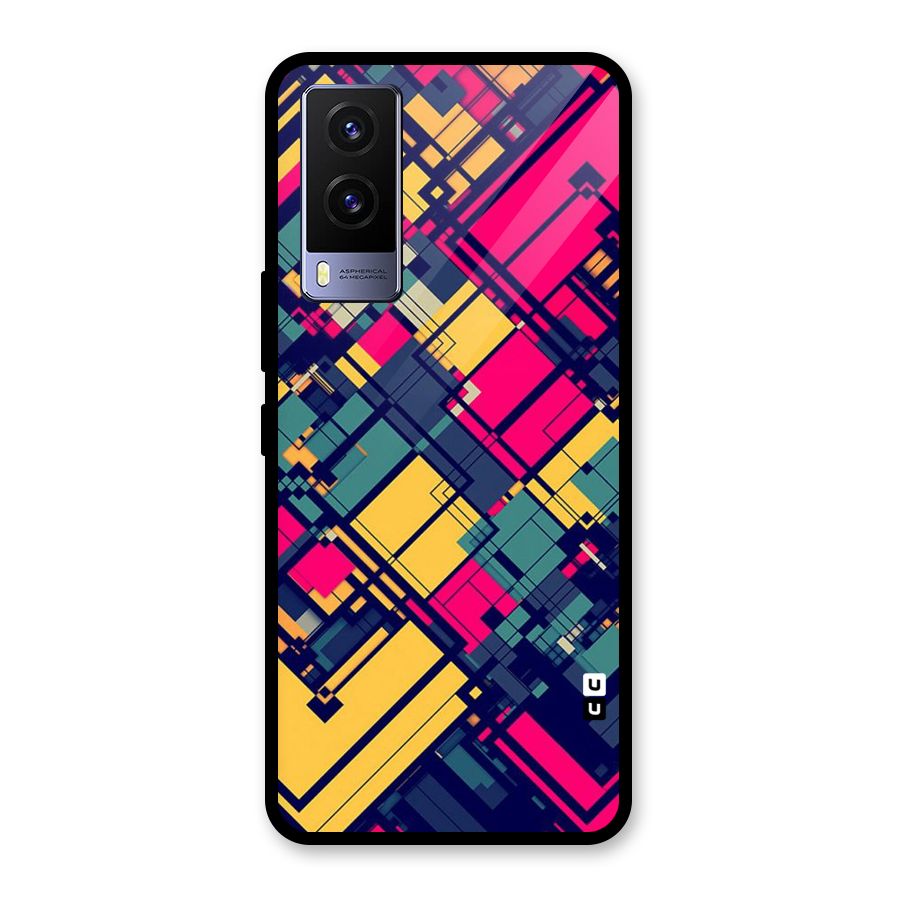 Classic Abstract Coloured Glass Back Case for Vivo V21e 5G