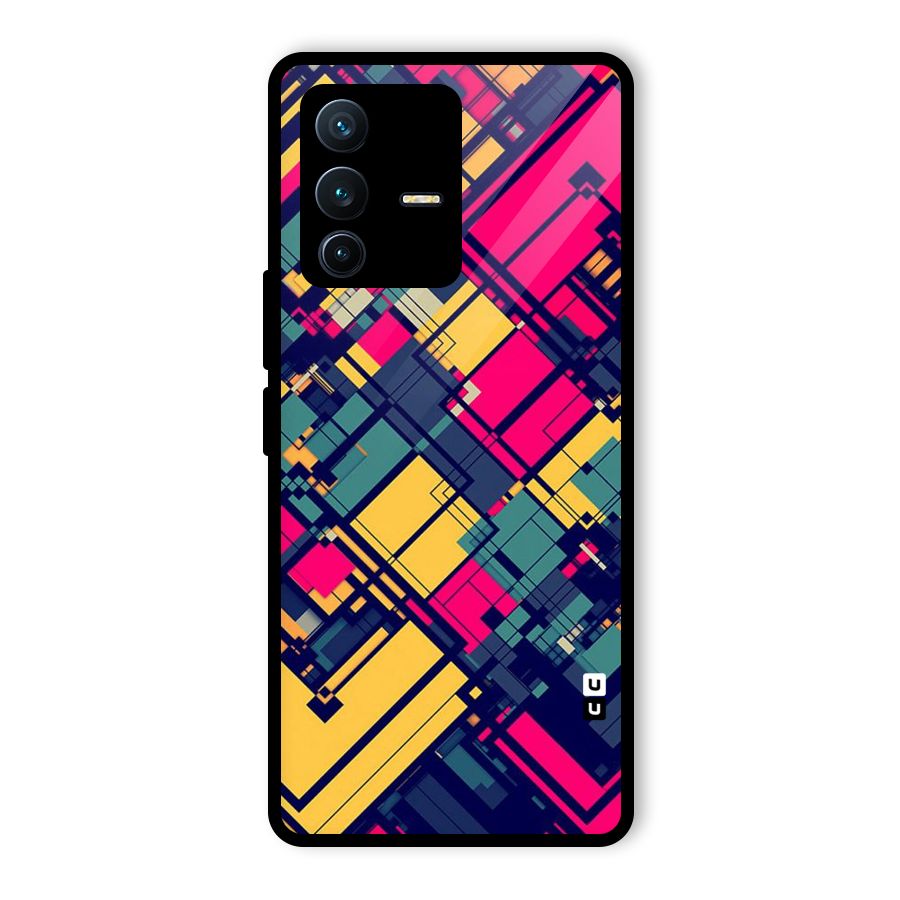 Classic Abstract Coloured Glass Back Case for Vivo V23 Pro
