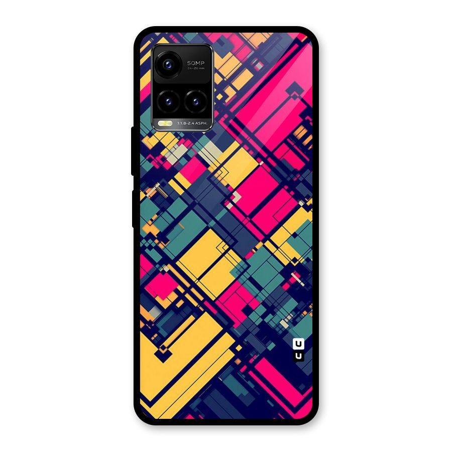 Classic Abstract Coloured Glass Back Case for Vivo Y21A