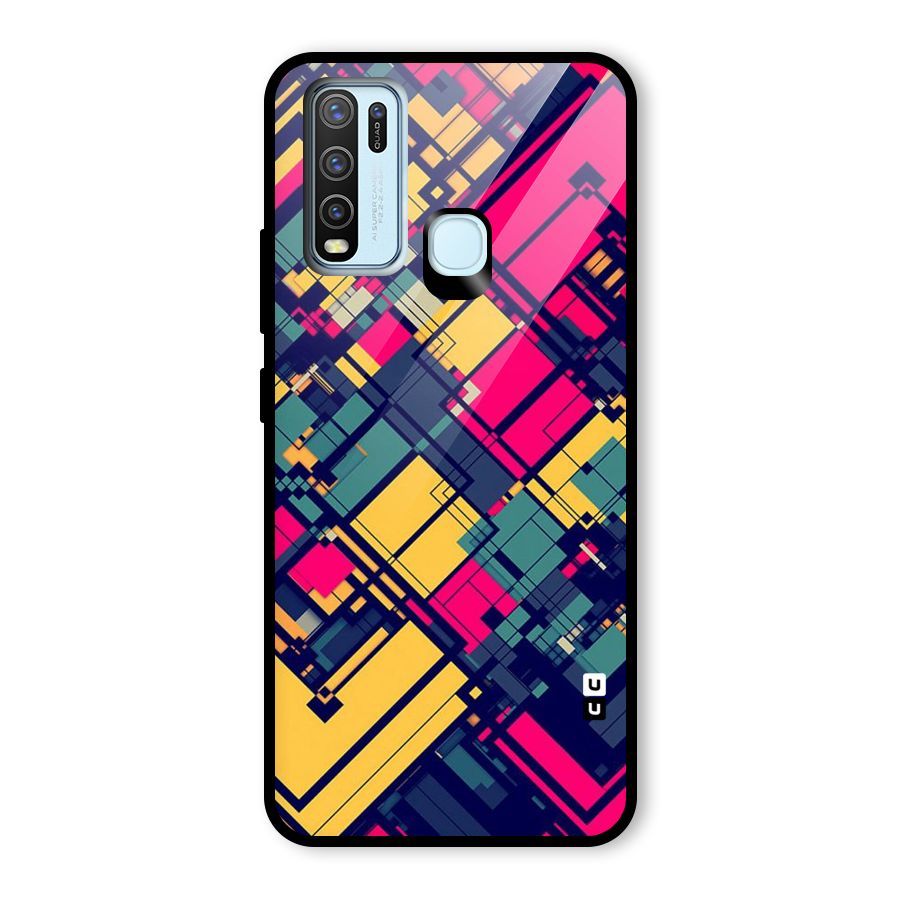 Classic Abstract Coloured Glass Back Case for Vivo Y30